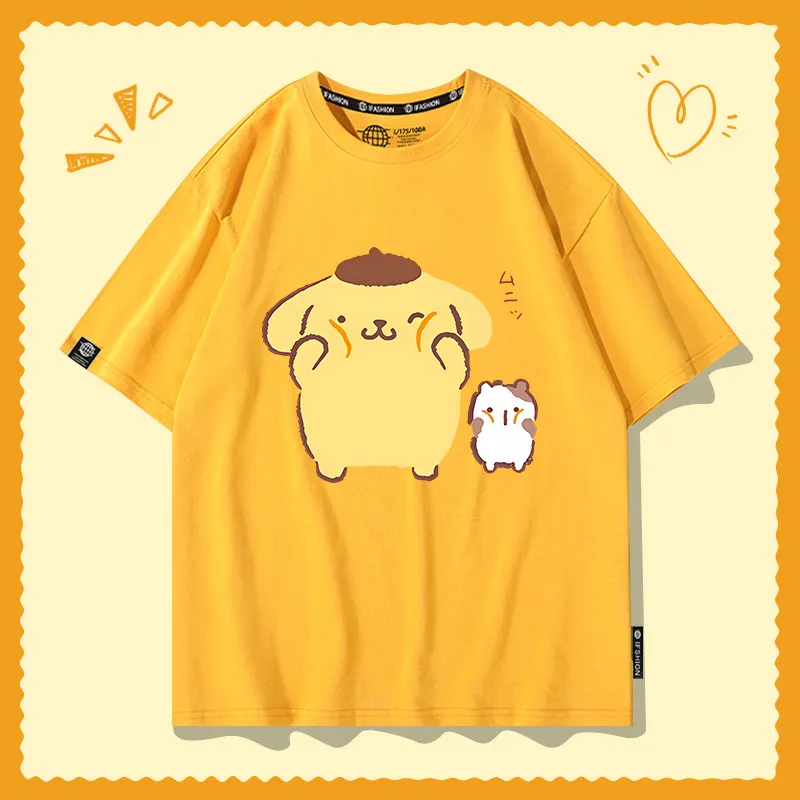 

Summer Pudding Dog Anime Surrounding Pure Cotton Printed Children's T-shirt Summer Parent Child New Fashion Short Sleeve