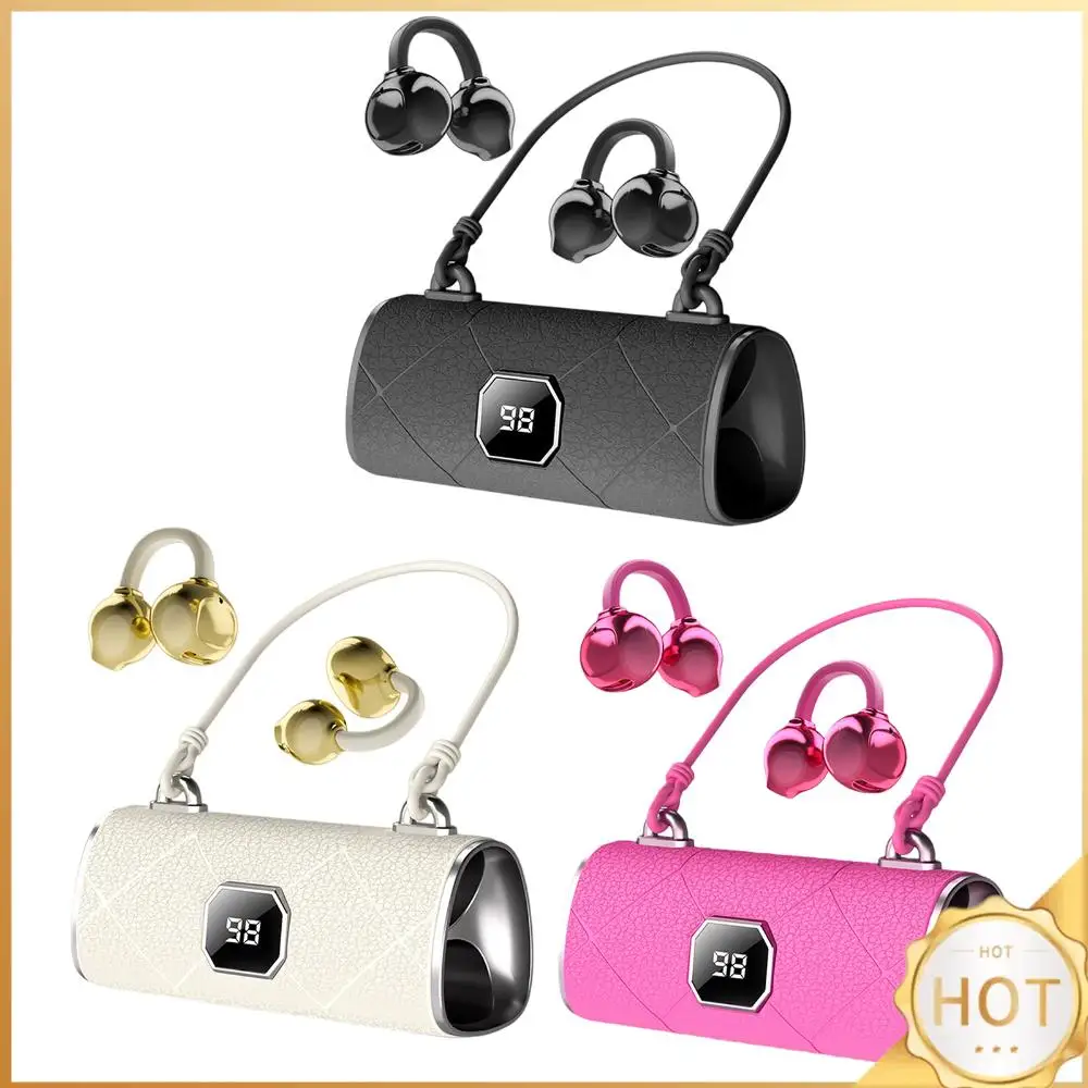 

Handbag-Style Clip on Earbuds with LED Power Display BT 6.0 Ear Buds Lightweight Open Ear Headphones for Sports Running Workout
