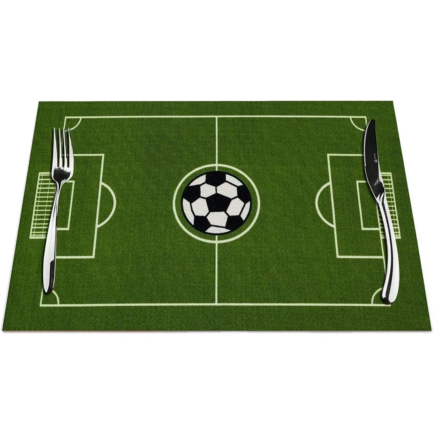 

Набор из 4 милых зеленых салфеток для футбольного поля, термостойкие для обеденного стола, нескользящие, 18x12 дюймов
