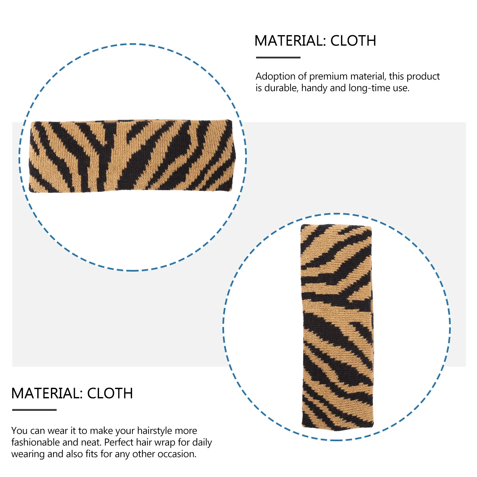 

Эластичная повязка для волос с принтом зебры для женщин, легкая и удобная повязка для волос, вязаный головной убор, декоративный головной убор с принтом