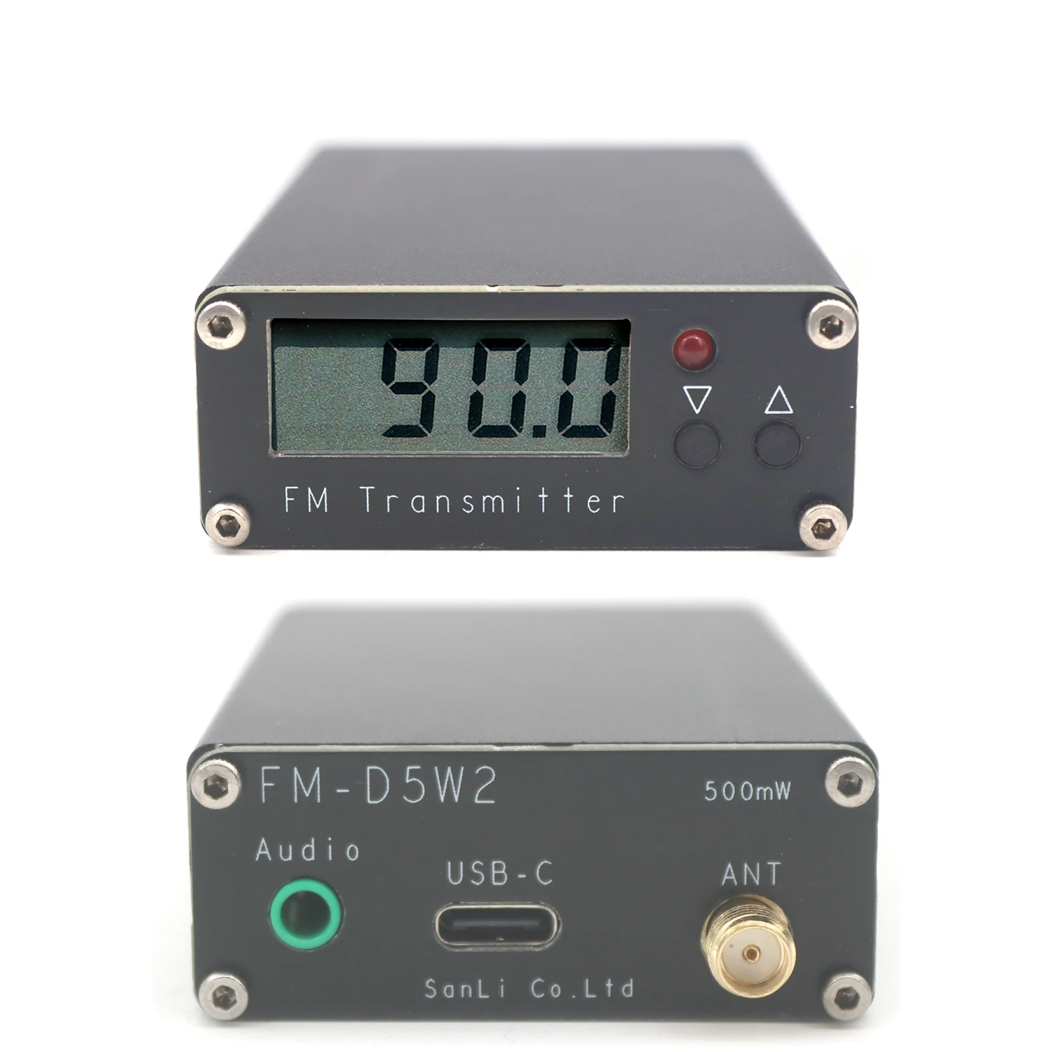 Imagem -06 - Transmissor fm 76108mhz Digital Display 0.5w 500mw Transmissor fm Estéreo Usb Tipo-c para Dsp Radio Broadcast Campus Station 2km
