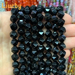 Natural Faceted Black Agates Onyx Handmade diamond Beads For Jewelry Making DIY Rings Earrings Necklace 15