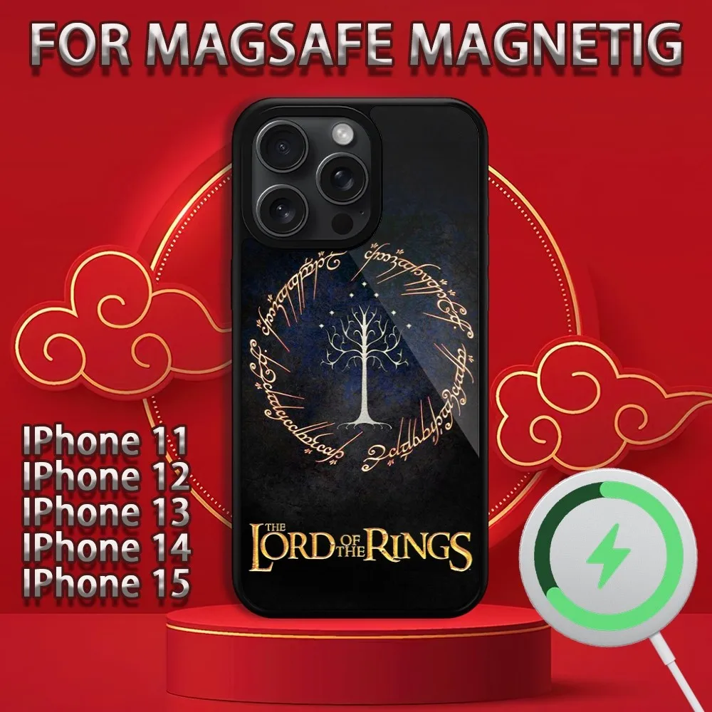 L-Lord of Rings Luxury  Phone Case For iPhone 15 14 13 12 11 Pro Max Plus Magsafe Magnetic Wireless Charging Cover