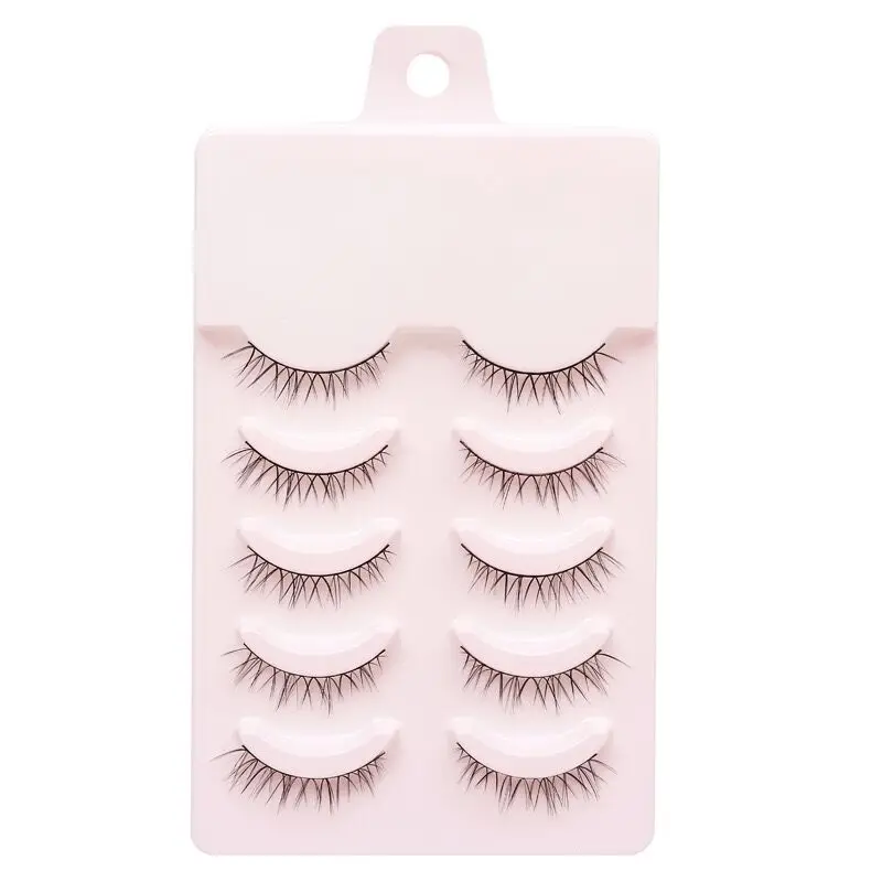 5 Pairs Faux Cils 3D Fake Eyelashes Extension lots Super Natural False Eyelashes Soft Invisible Band Lashes,Reusable for makeup