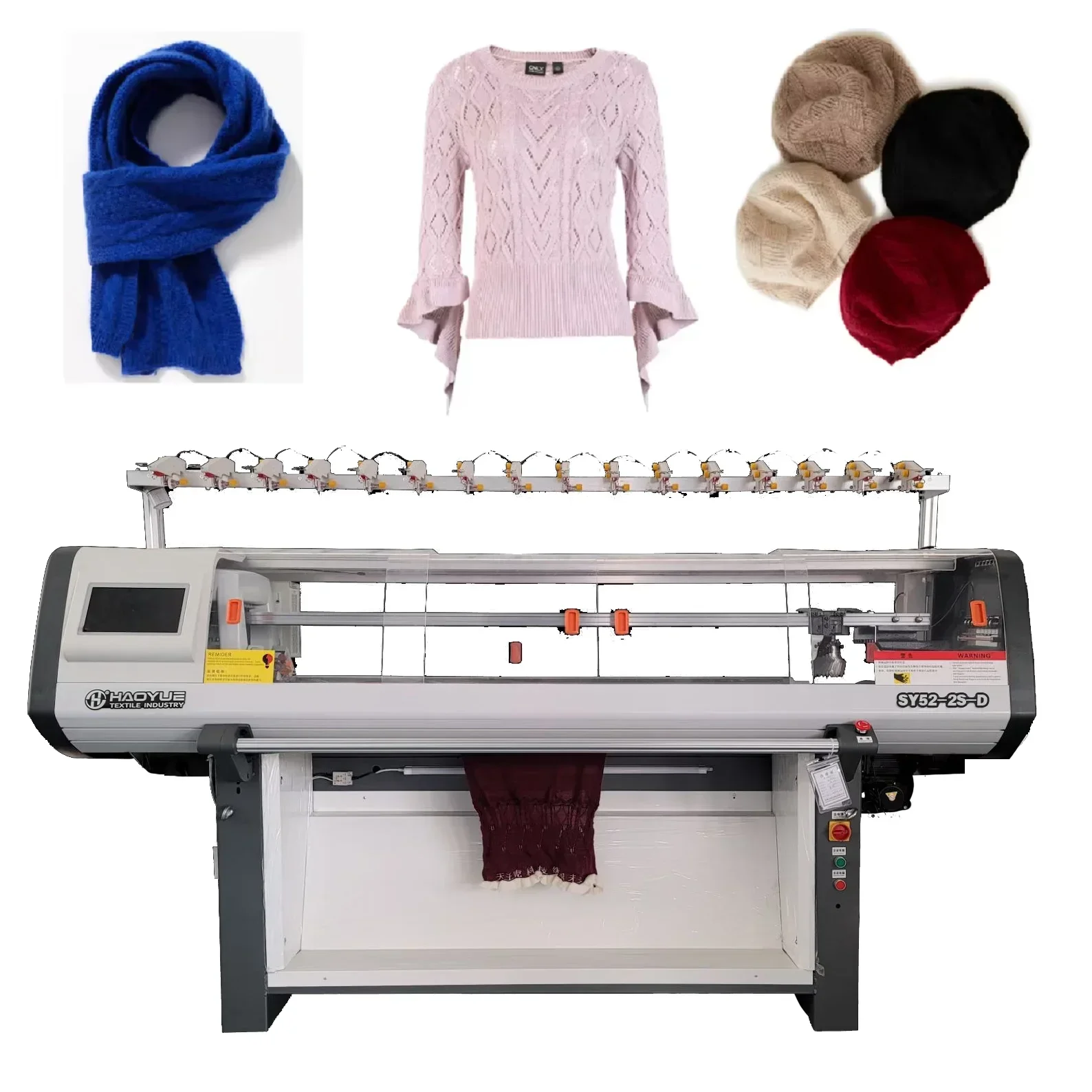 NINGBO HAOYUE single system 52 inch 12 gauge home use factory school uniform jacquard sweaters flat knitting machine