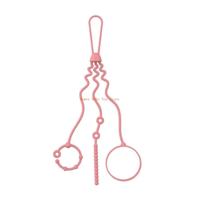 J0PF أحزمة سيليكون قابلة للتمدد لمقاعد السيارة وحزام عربة التسوق لملحقات الأطفال للكراسي العالية واستخدام السفر #4