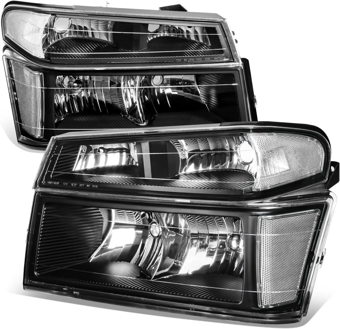 

4Pcs Headlights Assembly and Bumper Lamps Compatible with Chevy Colorado GMC Canyon 2004-2012 Isuzu i-290 i-370 2007-2008 i-280
