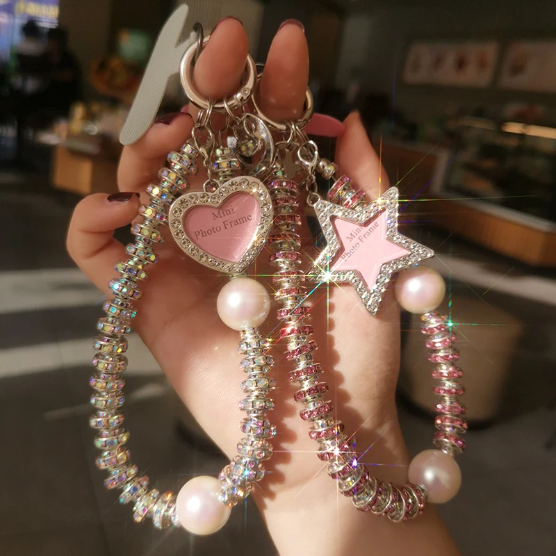 

Короткий стильный большой жемчужный шнурок ремешок для фотографий шнурок с пятиугольной звездой ремешок на запястье с надписью Love Water Diamond Treasure