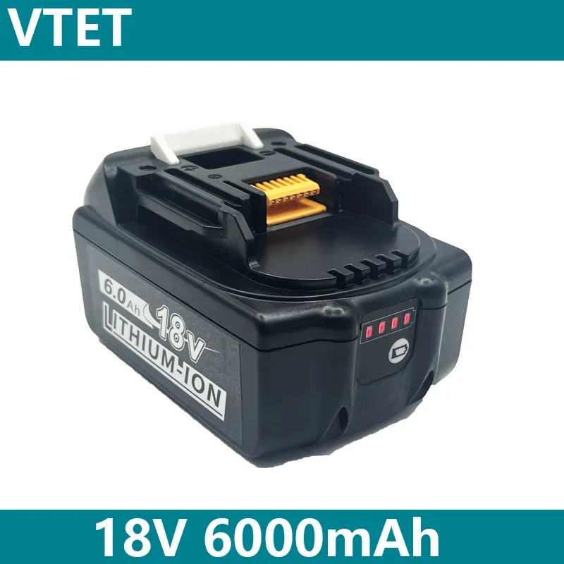 2024 New for 18V 6000mAh Original Rechargeable Power Tools Battery with LED Li-ion Replacement LXT BL1860B BL1860 BL1850 DIY