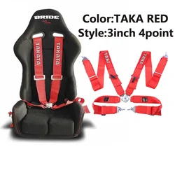 JDM 3 inch universal 4point mouting racing seat belt omp safety harness high grade strap nylon sabelt taka belt for all cars