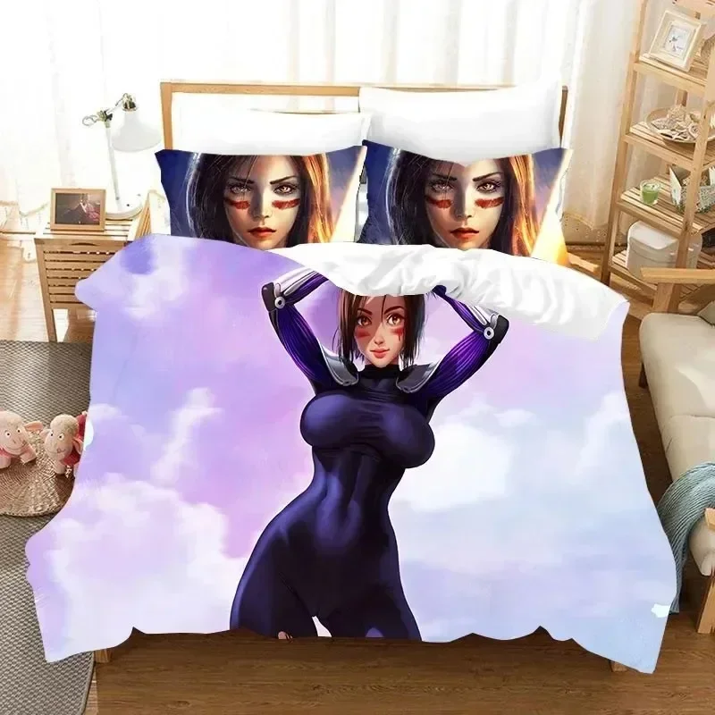 

2025 Luxury New 3D Print Movie ALITA Battle Angel Bedding Set Boys Girls Twin Queen Size Duvet Cover Pillowcase Bed Kids Adult