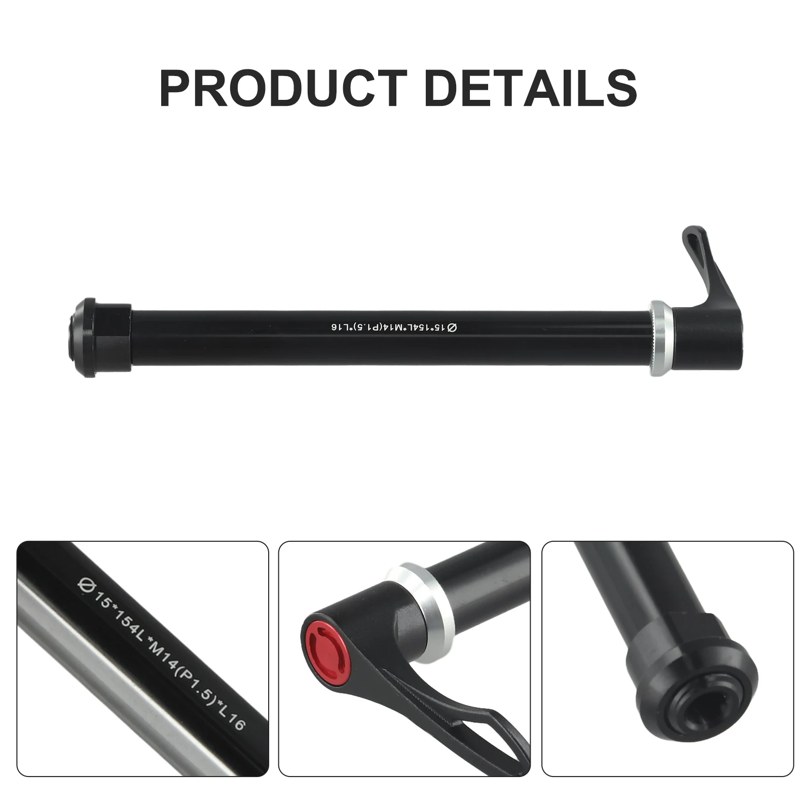 

Быстроразъемная сквозная ось для велосипеда, сквозная ось, алюминиевый сплав, черные легкие запасные части, 65 г, аксессуары, новинка