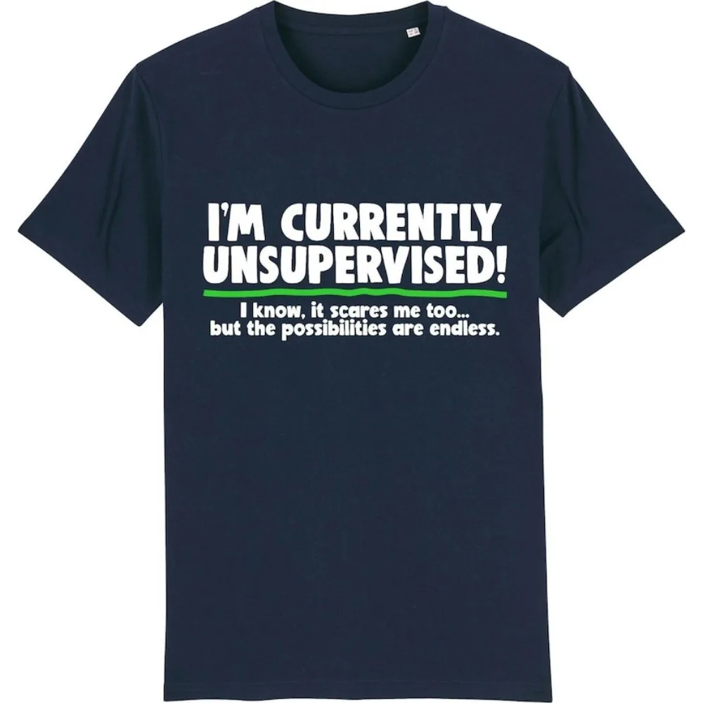 I'm Currently Unsupervised T-shirt Funny Rude Offensive Joke Novelty  Men Clothing Graphic T Shirts Camisetas Vintage T Shirt