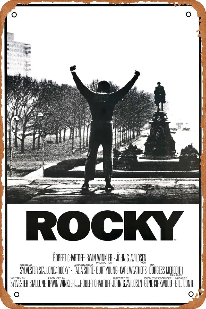 Rocky Balboa Motivational Movie Poster Vintage Tin Sign for Cafe Bar Gym Club Man Cave Office Garage Home Wall Art Decor Gift Re