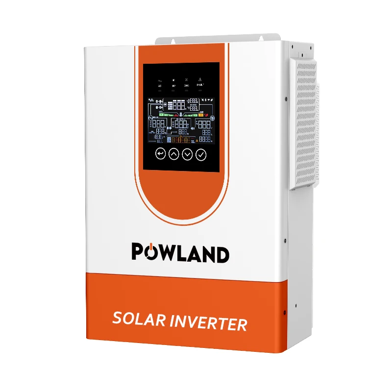POWLAND 7KW 48V On-Grid/Off-Grid Solarwechselrichter 230V Reine Sinuswelle mit integriertem 120A MPPT-Controller, WLAN-Fernüberwachung und BMS-Kommunikation