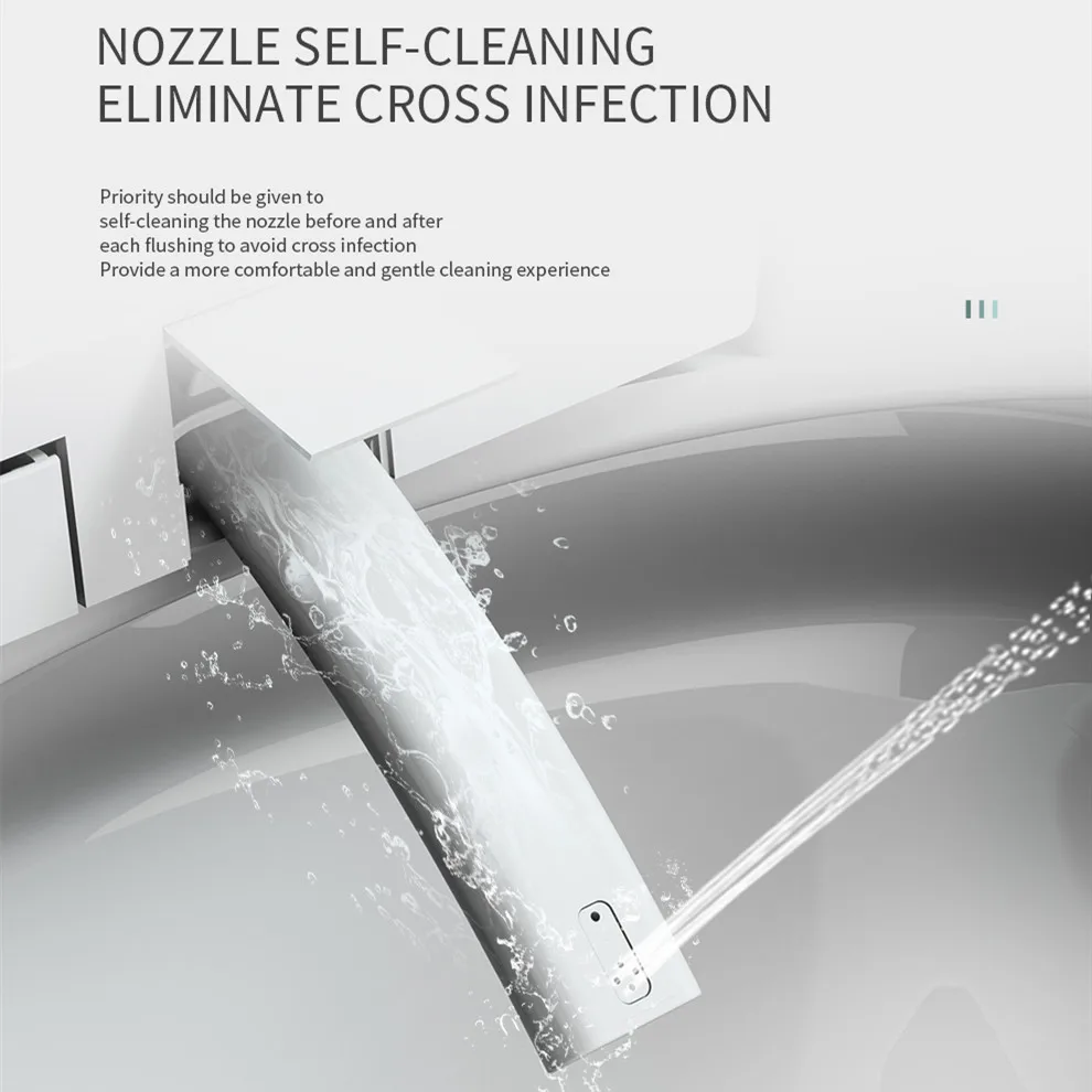 Smart Toilet-Heated Seat Dual-Flush Remote Included Night Light P-trap Radar Sensor Auto Flush Modern New Model Factory Supply