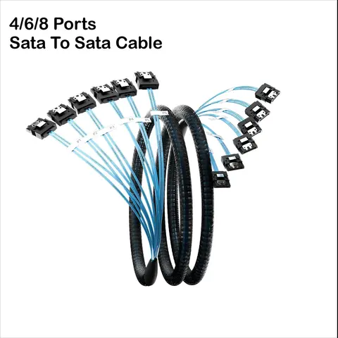 Sata To Sata Cable 4/6/8 Ports/Set SATA 3.0 Date Cable 7 Pin to 7 Pin Sas Cord 12Gbps HDD Cable For Server NAS PC