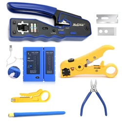 rj45 crimping tool set cat5 cat5e cat6 crimper network pliers 8p rj 45 ethernet cable Stripper wire clamp cutter tongs clip lan