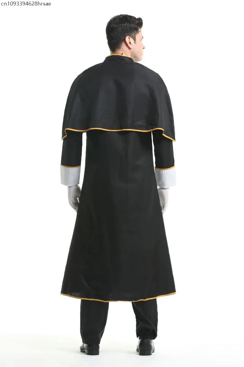 

Halloween Men Adult Christian Priest Jesus Costume Day of the Dead Mass Missionary Religious Pastor Catholic Cosplay Dress
