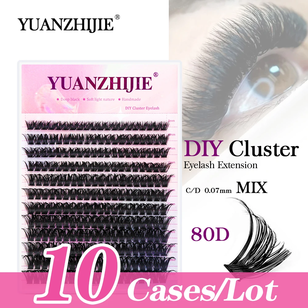

YUANZHIJIE 10Cases/Lot DIY Segmented Eyelashes Premade Volume Lashes Cluster Eyelash Extension Natural Individual Bundles Makeup