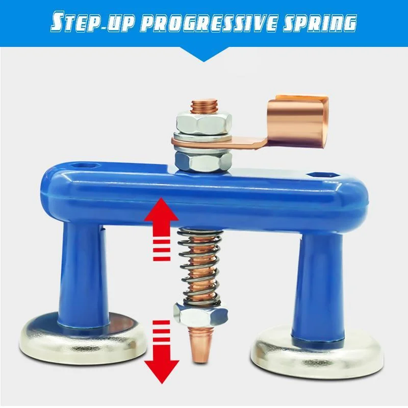 Imagem -04 - Braçadeira de Suporte de Soldagem Magnética de Cabeça Dupla Estabilidade Fortemente Fixa Cabeça de Aterramento com Pedra de Absorção de Ferro Dropshipping