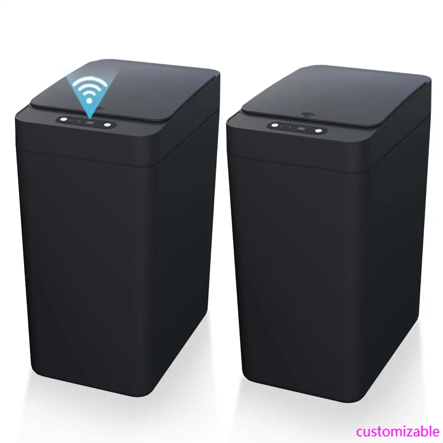 

2Pack Bathroom Small Trash Can with Lid, 2.6 Gallon Touchless Automatic Garbage Can Slim Waterproof Motion Sensor