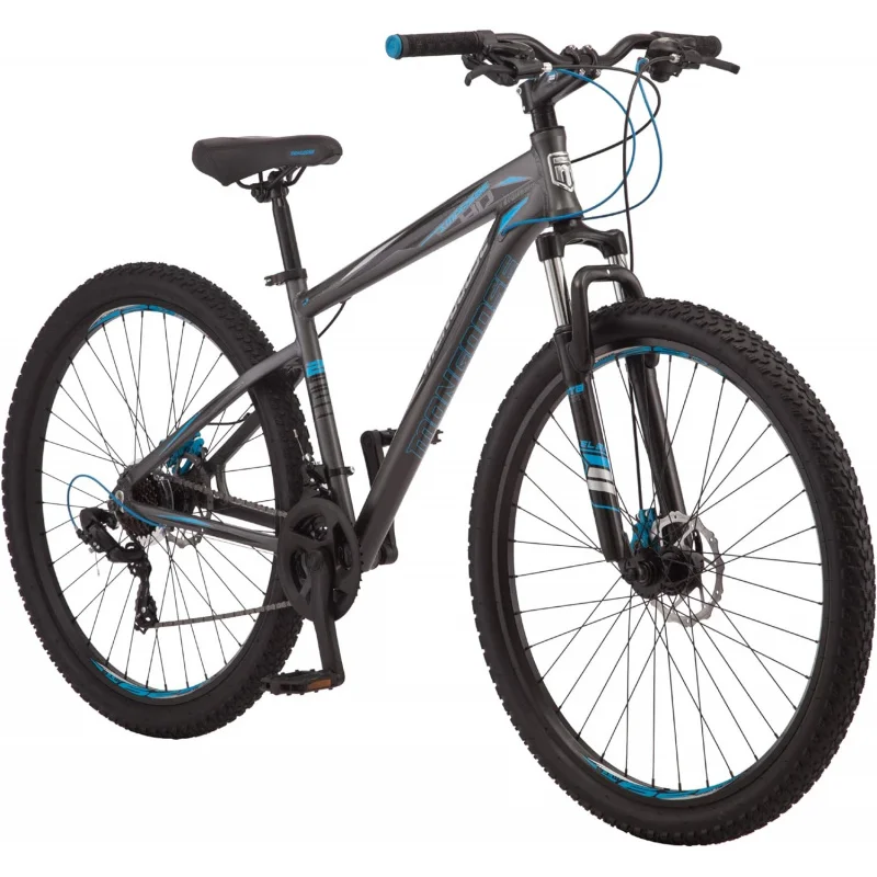 AQMongoose Impasse HD Mountain Bike Aluminum Frame Twist Shifters 21-Speed rear deraileur Front and rear disc brakes