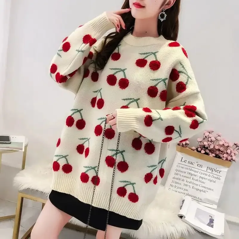 

Женский пуловер с геометрическим контрастом, рубашка с длинными рукавами и круглым вырезом, модный универсальный вязаный свитер, топ