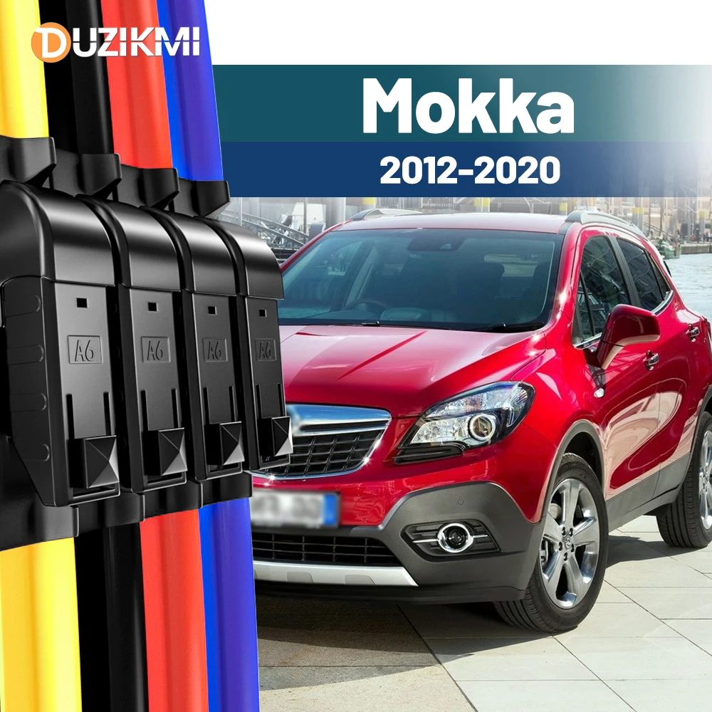 Für Opel Mokka 2012-2020 2013 2014 2015 2016 2017 2018 2019 2 Stück Frontscheibe Scheibenwischerblätter Rot Blau
