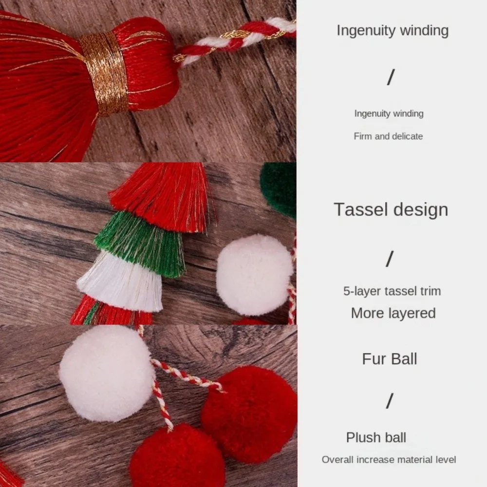 

Bohemian 5 Layered Tassel Pendant Cute Hndmade DIY Braid Rope Bag Charms Christmas Weave Rope Ethnic Style Key Chain