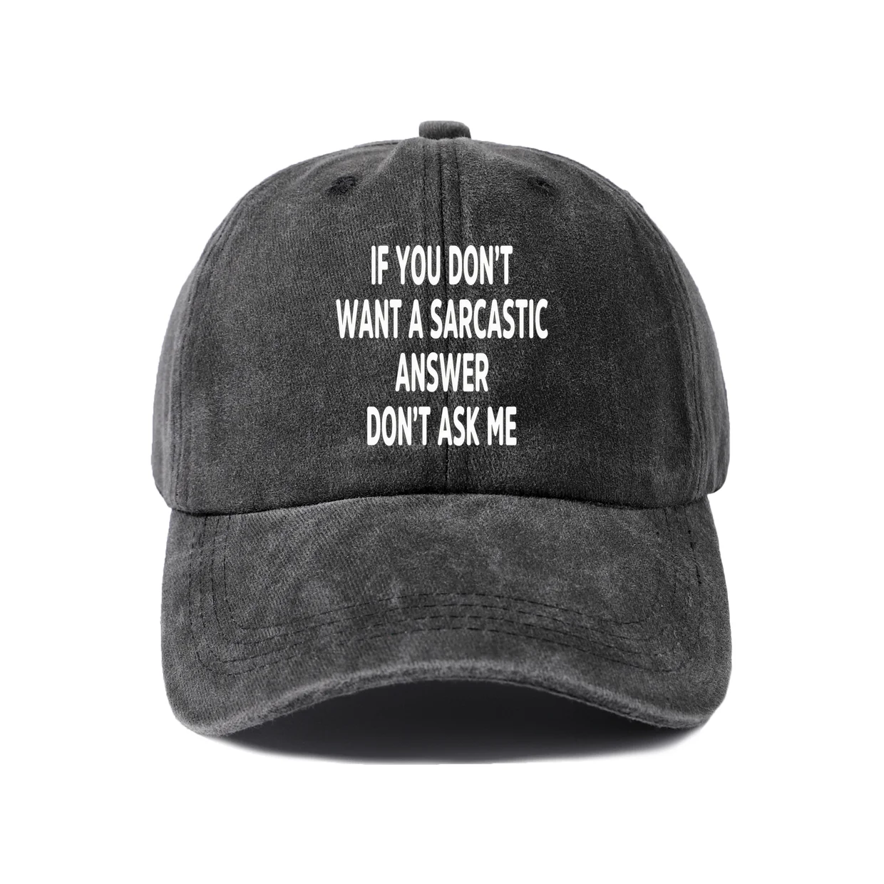 If You Don'T Sarcastic Answer Vintage Washed Baseball Cap, Adjustable Unisex Dad Hat, Everyday Gift