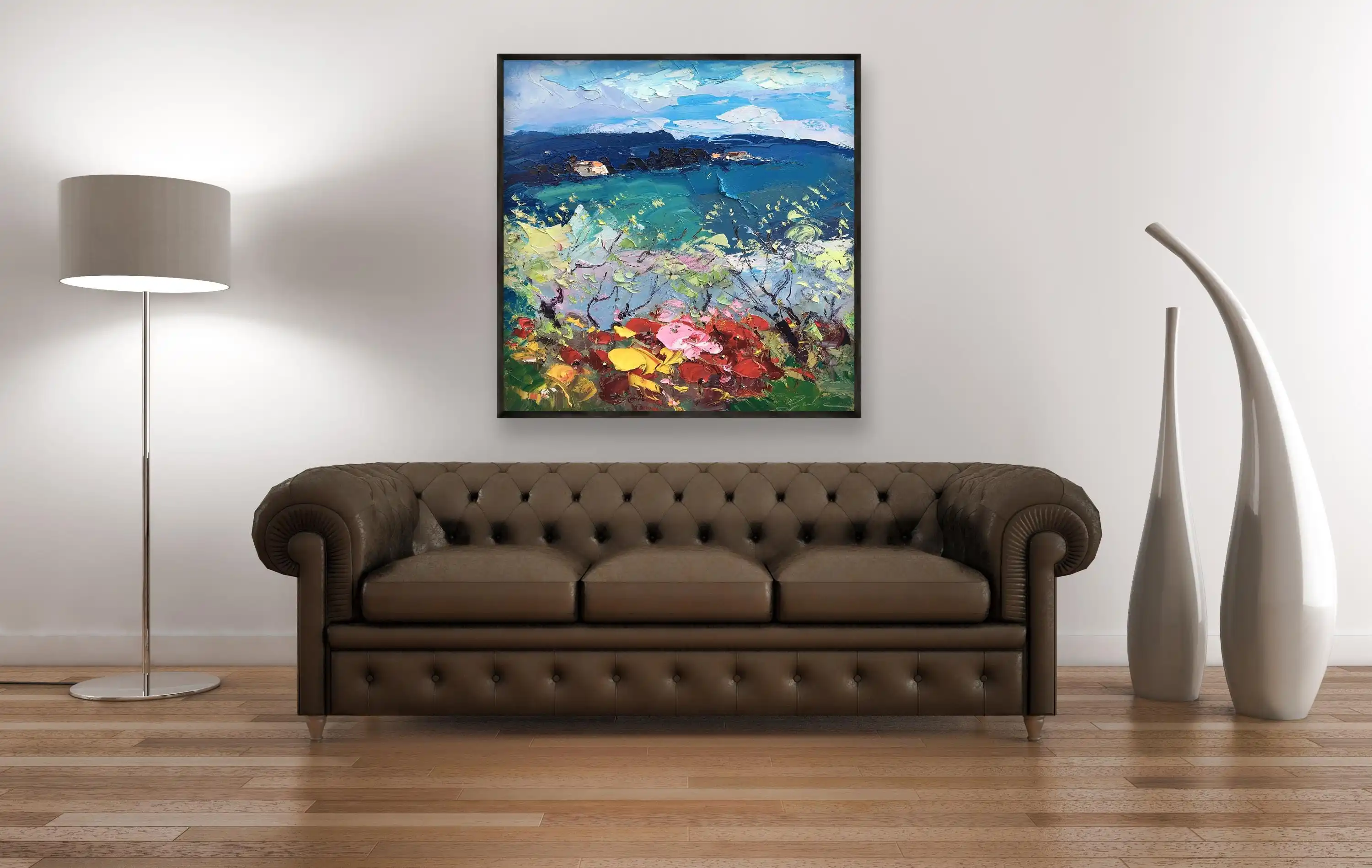 

New abstract 100% hand painted oil painting rural tree art Italian landscape painting for living room wall home art decoration