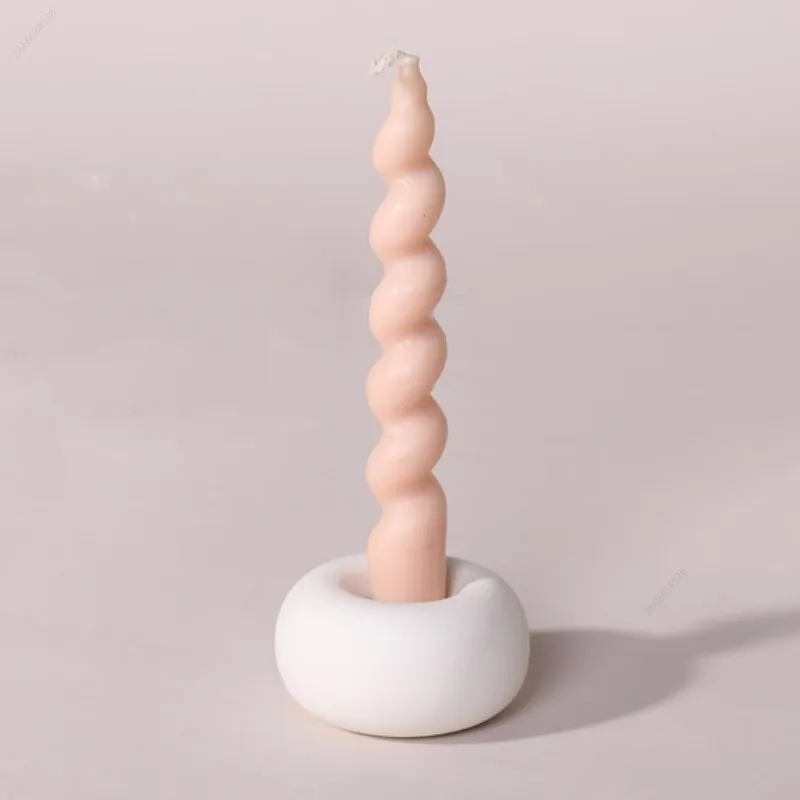 Circular Donut Candle Holder Silicone Mold, Resin Cast Jewelry Storage Tray Lipstick Holder Mold, Self Cast Cement Process Mold
