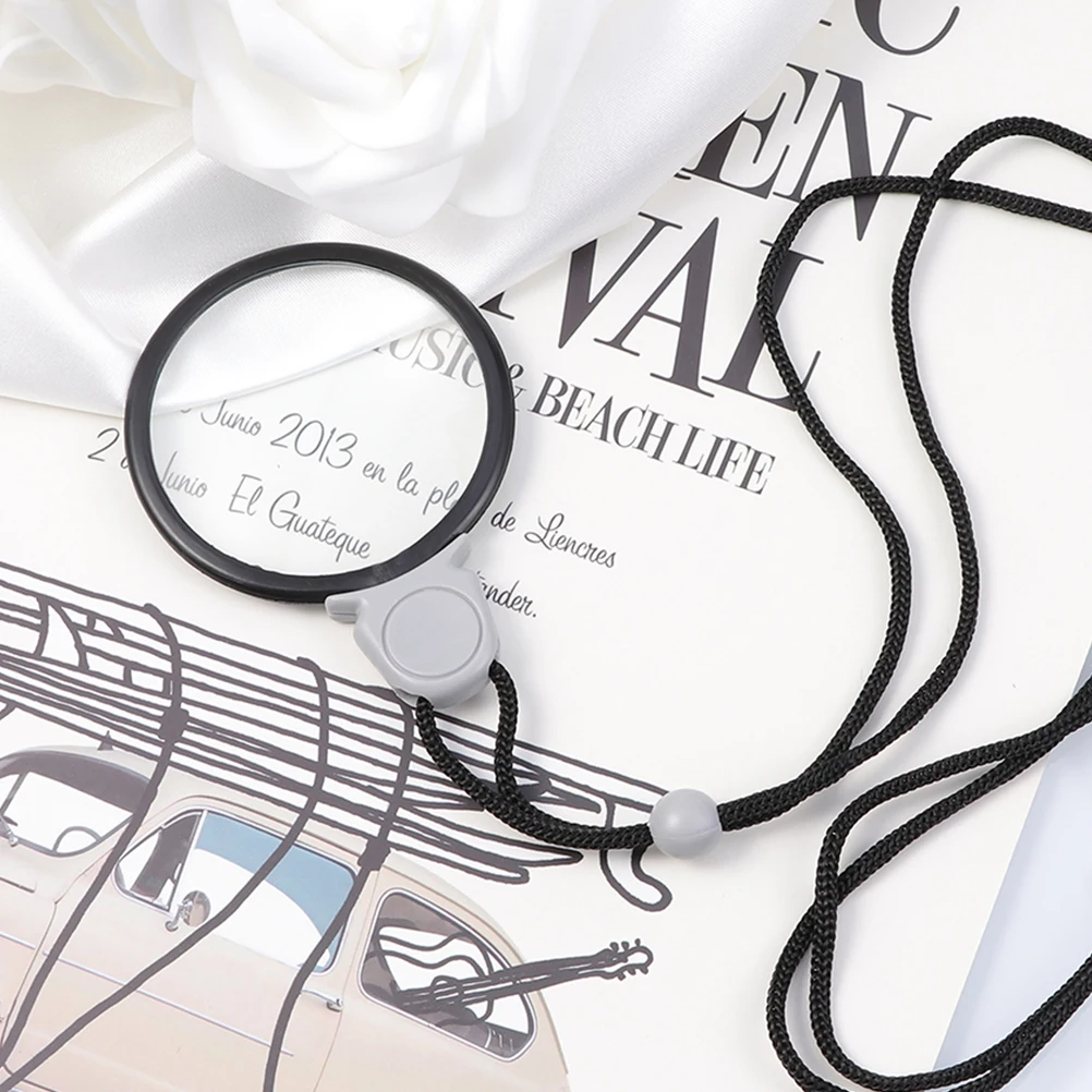 

4pcs Hanging Magnifying Glass Necklace Portable Handsfree Pendants Kids Adults Seniors Hobbyists Professionals Instruments