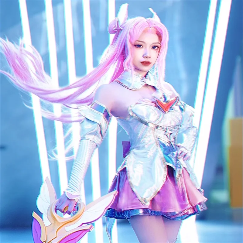 

Game LOL Star Guardian Kaisa Cosplay Costume Sexy Skirt Uniform For Woman Sexy Halloween Party Suit