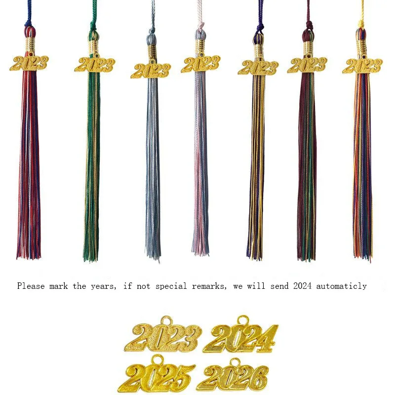 10/100pcs 40cm Tassel 2024 Metal plate decorate Doctor hat for university graduation classmate Gift school party event supplies