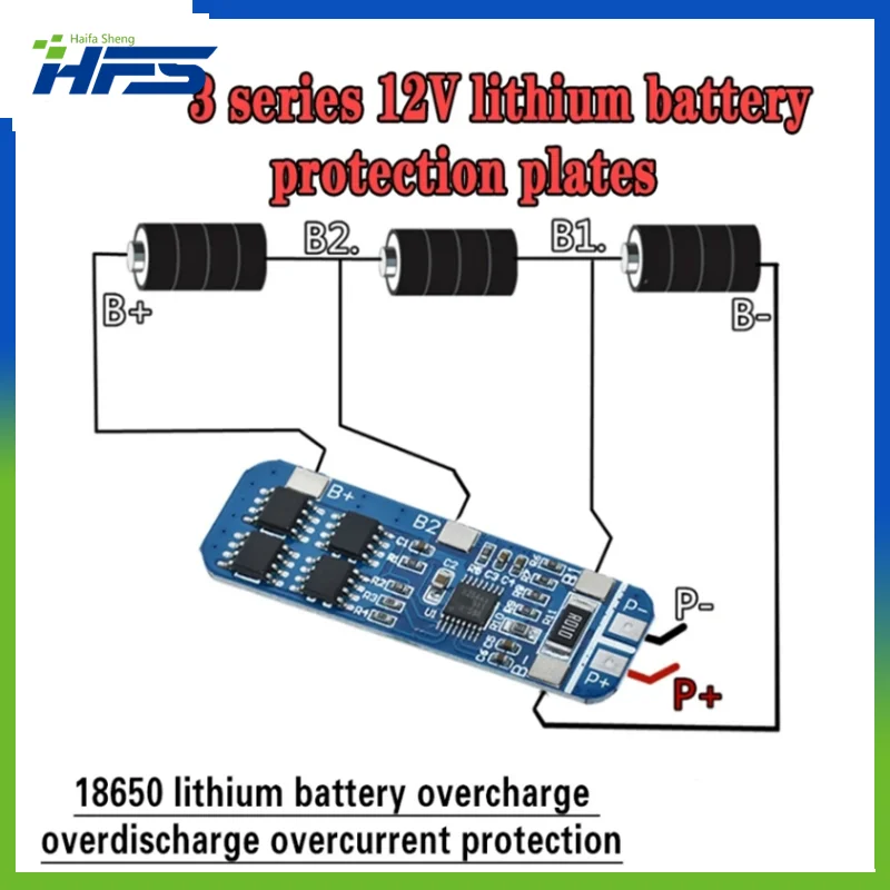 

18650 3S 10A Lithium Battery Charger Protection Board Module for 3pcs 18650 Li-ion Battery Cell Charging BMS 3.7V 11.1V 12.6V