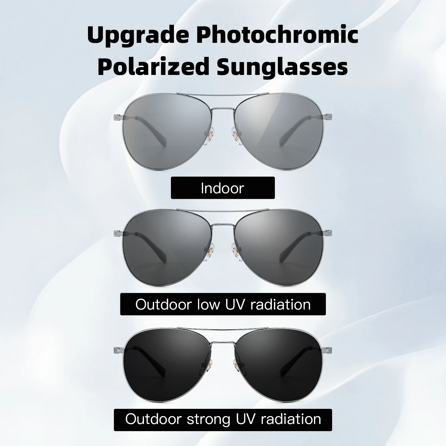 CAPONI Polarized Pilot Classic Sunglass Men Photochromic UV400 Outdoor Sports Driving Shades Sunglasses Brand Designer BS3109