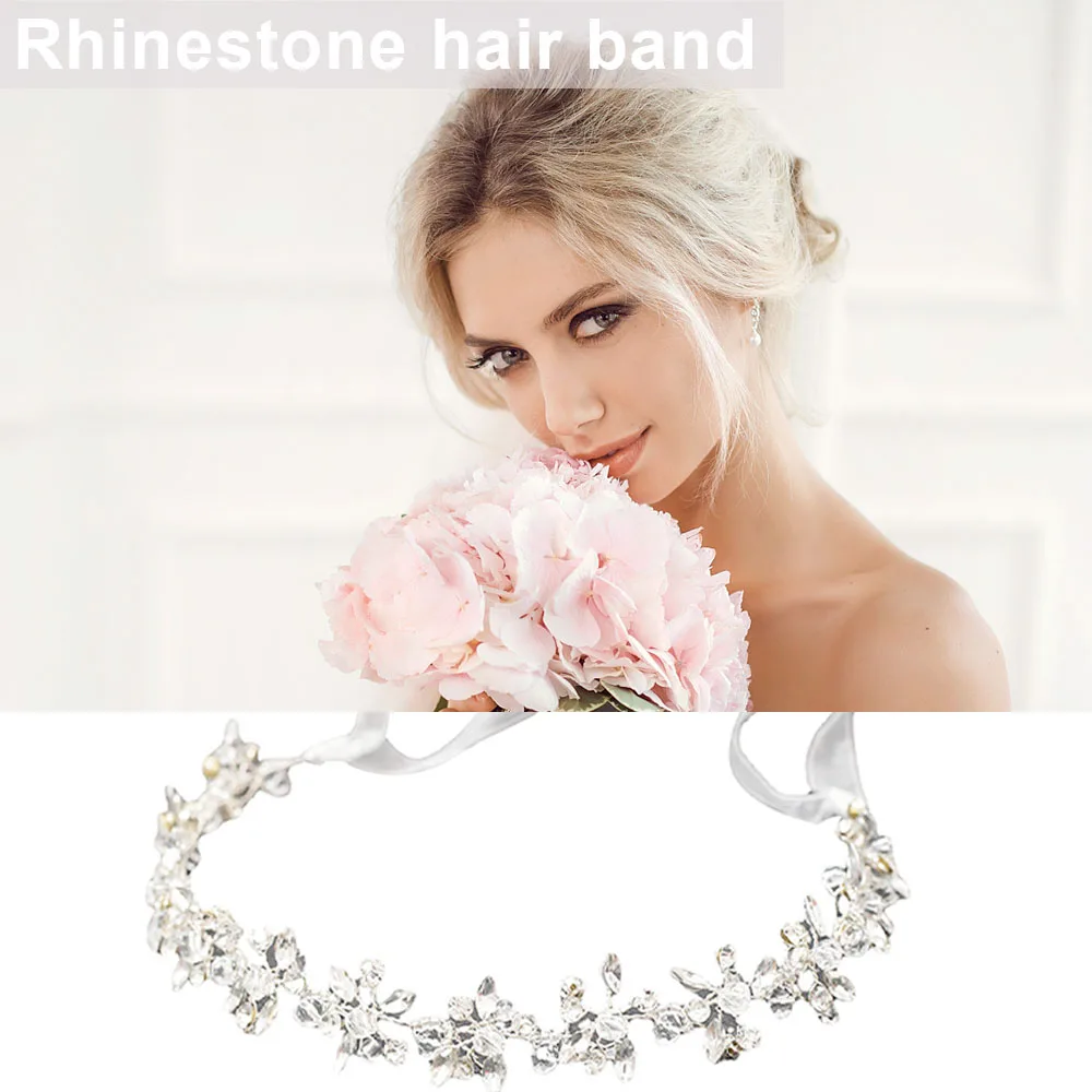 Rhinestone Flower Style Headband Temperament Stable Rhinestone Headgear for Birthday Stage Party