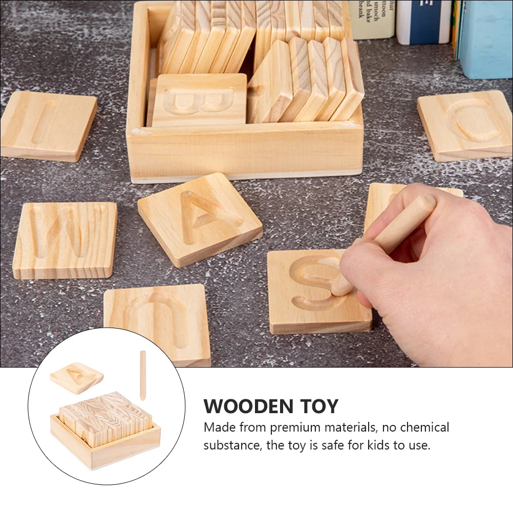 

Children's Toy English Learning Playthings Words Kids Toys Letter Educational Wooden Spelling Board Alphabet
