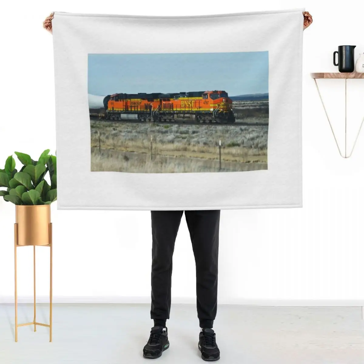 

Train in Texas BNSF Throw Blanket Stylish Warm Blanket for Living Room Bedroom