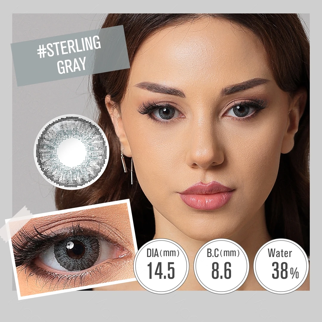 Magister Star Series Color Contact Lenses Makeup Contact Lenses Brown/Sterling Gray Colored Lens Clearance Sale 6 Months 14.5mm