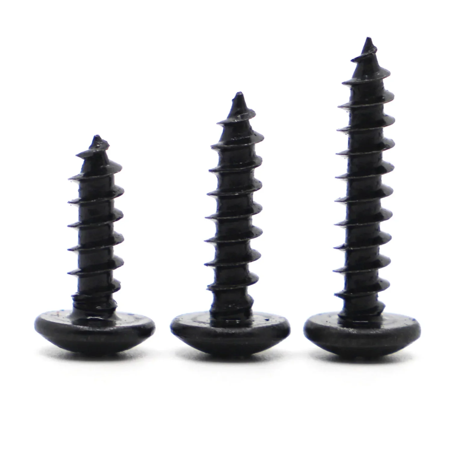 10/50pcs M3 M3.5 M4 M5 M6 Black Cabon Steel Phillips Truss Head Cross Recessed Mushroom Head Self Tapping Screws