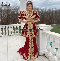 Cara&Alan Traditional Albanian Party Dresses For Women 2025 Velvet German Kosovo Prom Gowns Customized Algerian Evening Dress