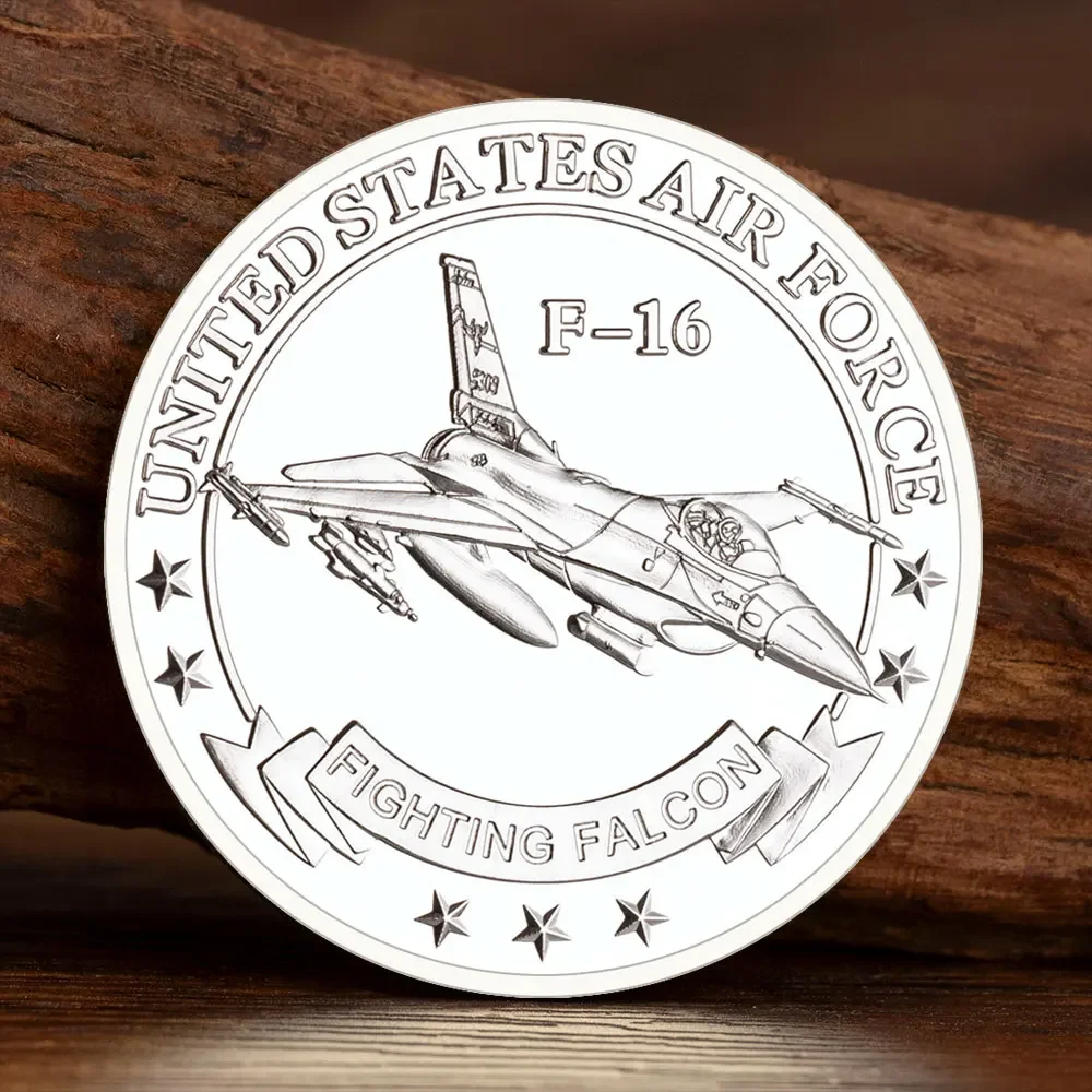 USAF F-16 Fighting Falcon Commemorative Coin - Collectible Military Aircraft Challenge Coin in Capsule