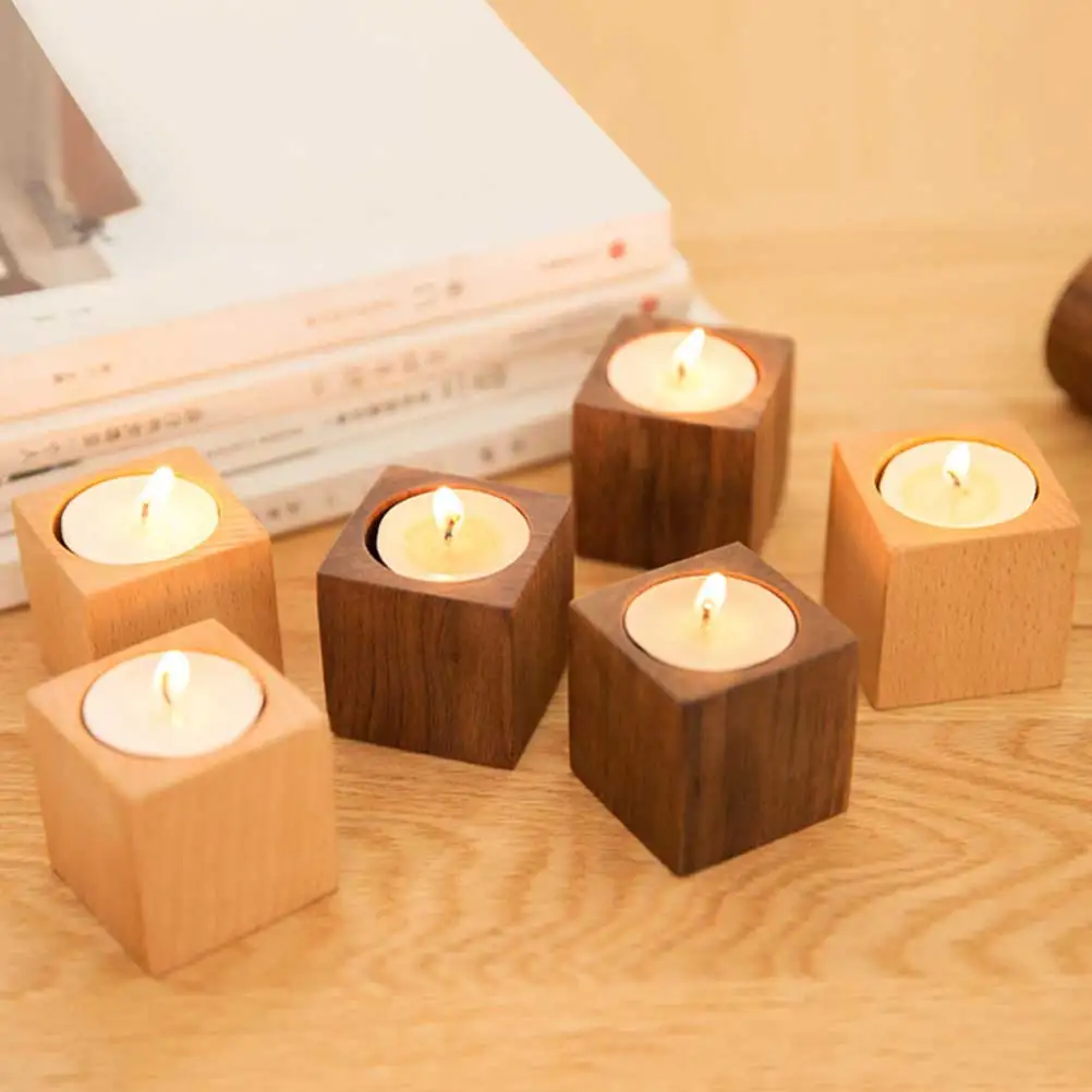 

2Pcs Wooden Holder Practical C St Tealight Tealight St Home Decoration Long Use Wedding Party nament