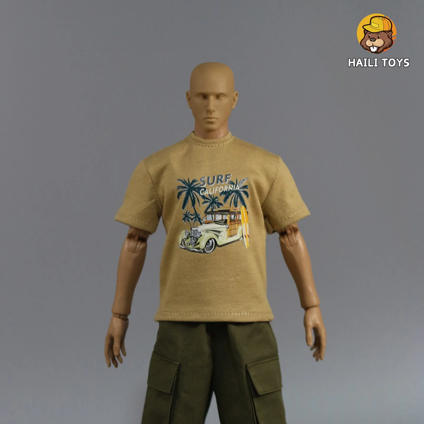 DMTOYS 1/6 Male Soldier Fashion Printed Short Sleeved T-shirt Casual Loose Tops for 12in Action Figure Body BJD Model Toys DIY