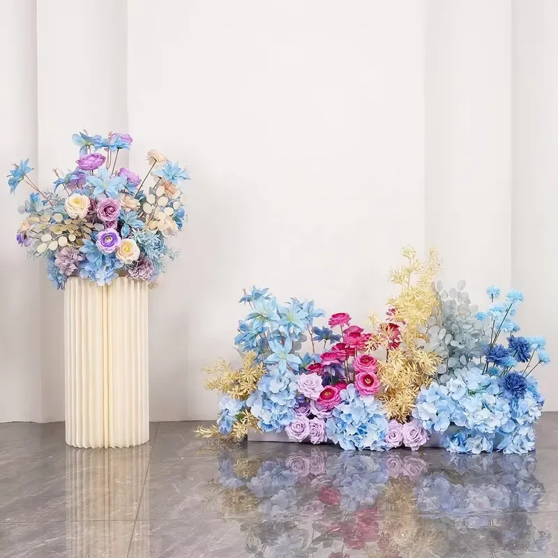 Blue Purple Floral Home Decor Colorful Artificial Flowers for Mother Day Celebration Living Room Decoration Gift Ideas