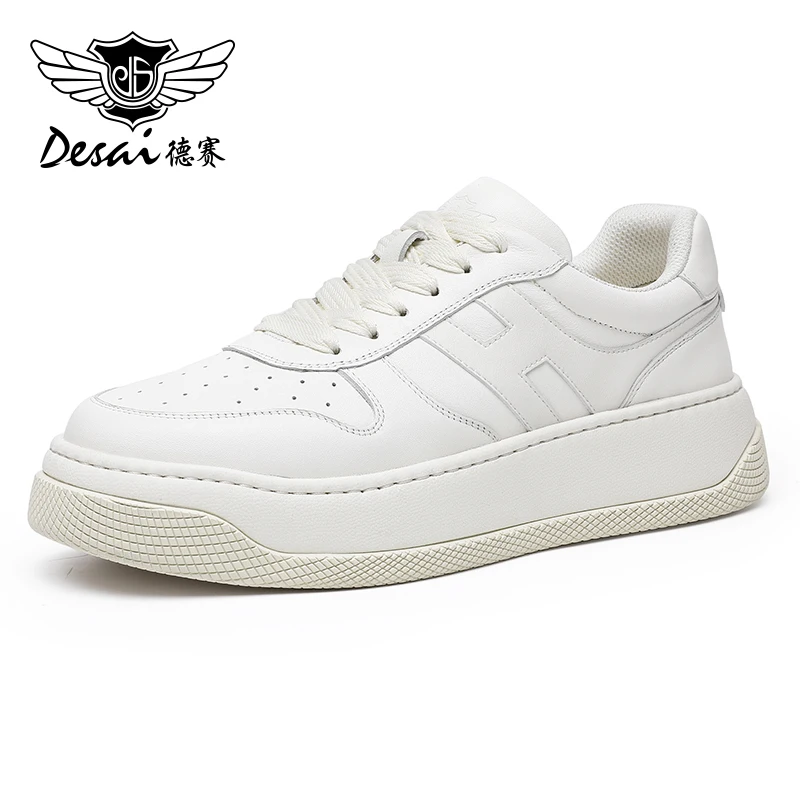 

DESAI Classic Brand Men Casual Shoes Outdoor Sneakers Full Grain Leather Lace-Up Winter Shoes for Men 2024