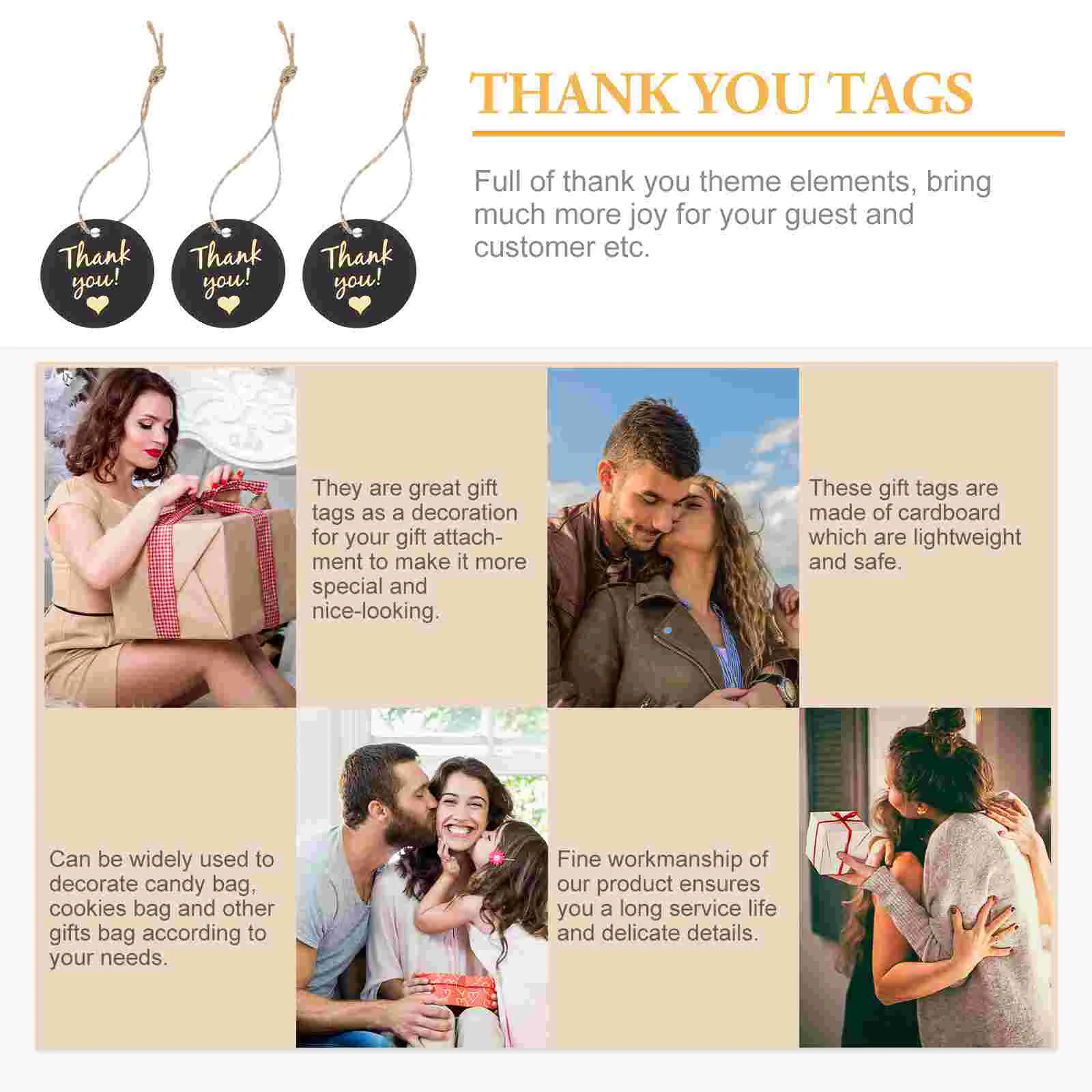 100 قطعة هدية للأطفال شكرًا لك علامات تزيين صغيرة على شكل علامة تعليق